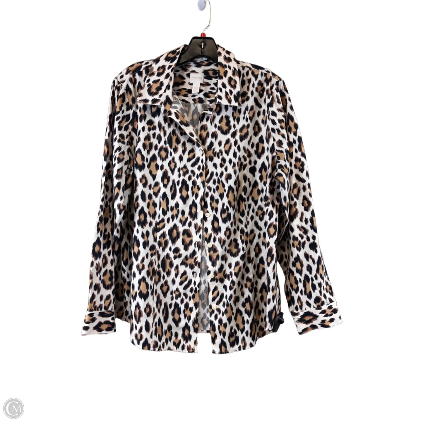 Top Long Sleeve By Chicos In Animal Print, Size: L