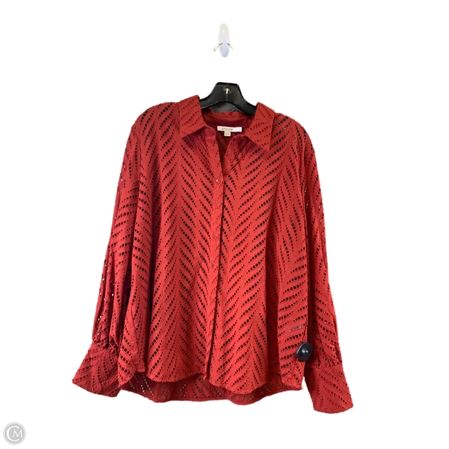 Top Long Sleeve By Chicos In Red, Size: Xl