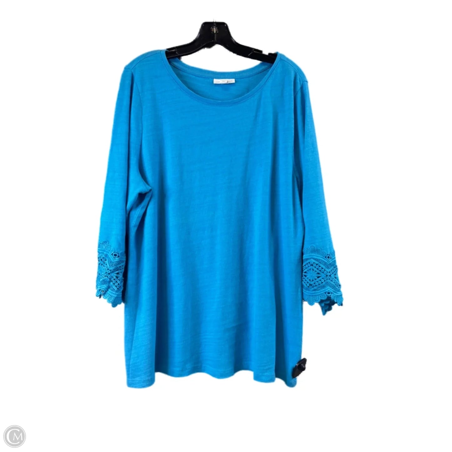 Top 3/4 Sleeve Basic By Charter Club In Blue, Size: Xl