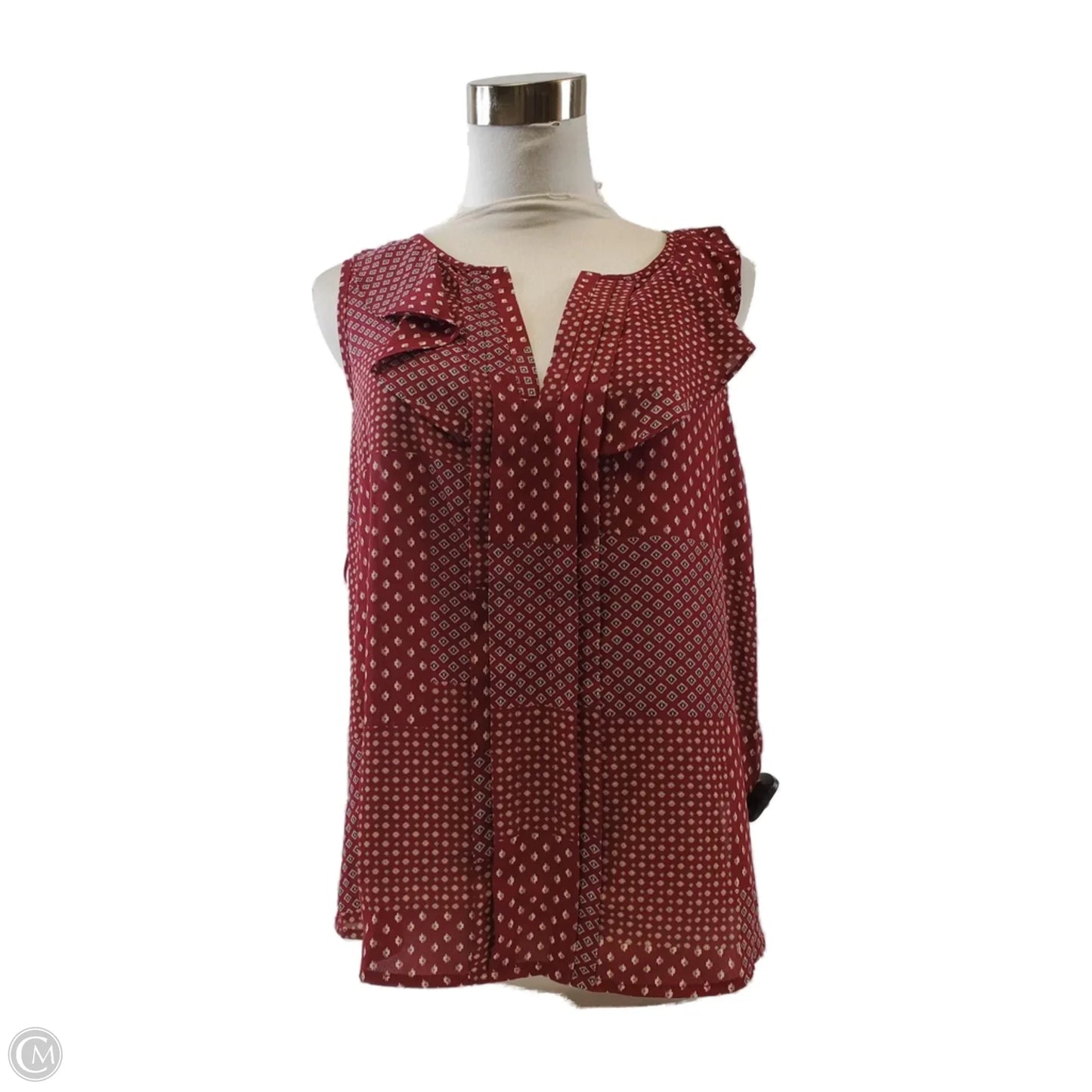 Top Sleeveless By Skies Are Blue In Maroon, Size: Mp