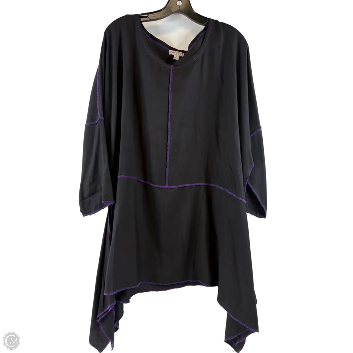 Top Short Sleeve By Clothes Mentor In Black & Purple, Size: Osfm