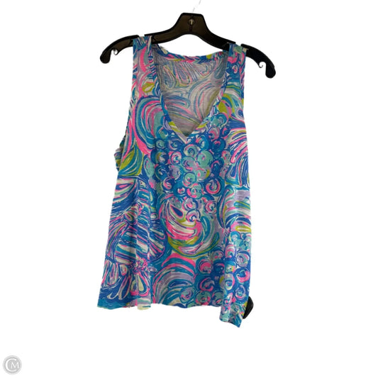 Tank Top Designer By Lilly Pulitzer In Blue & Pink, Size: L