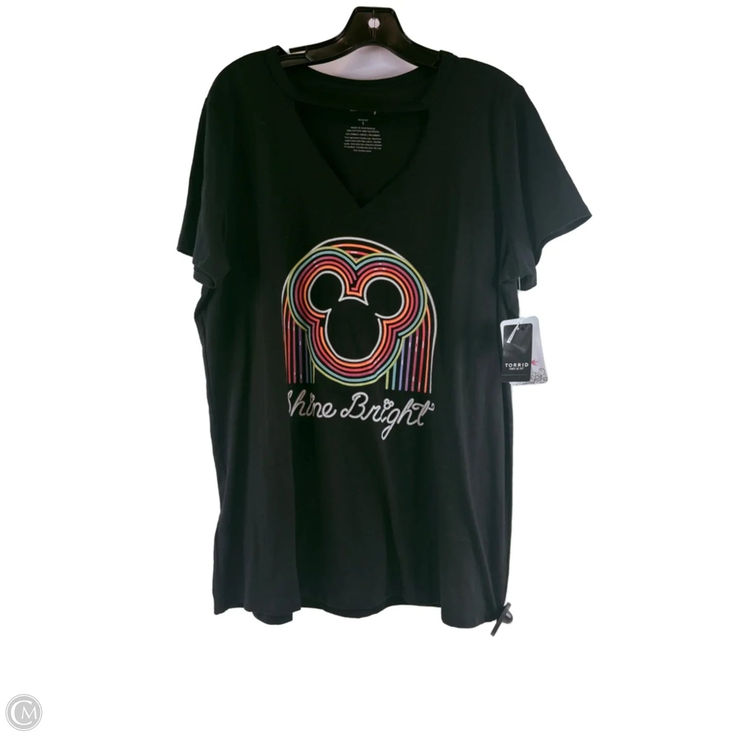 Top Short Sleeve By Disney Store In Black & Orange, Size: 1x