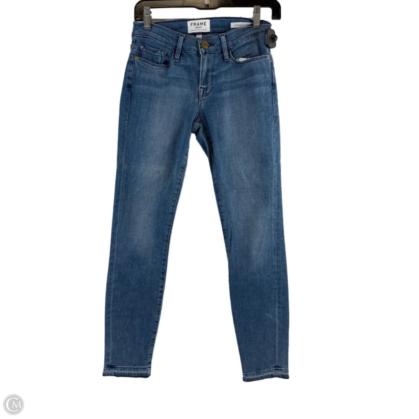 Jeans Skinny By Frame In Blue Denim, Size: 4