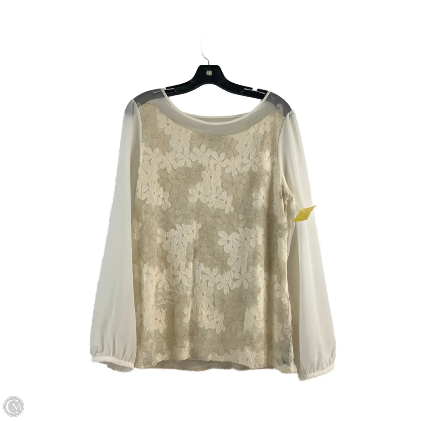 Top Long Sleeve By Ann Taylor In Ivory, Size: L