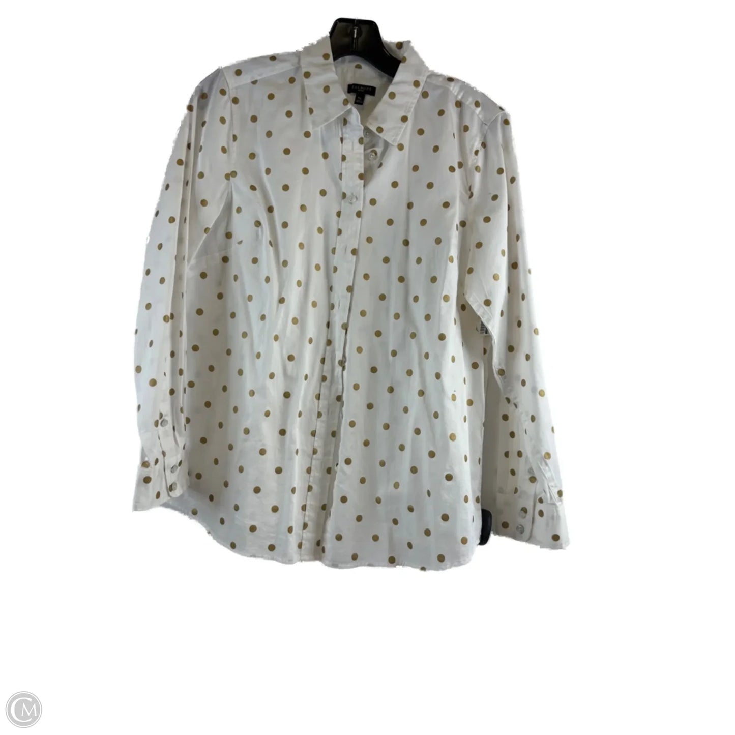Top Long Sleeve By Talbots In Gold & White, Size: Mp