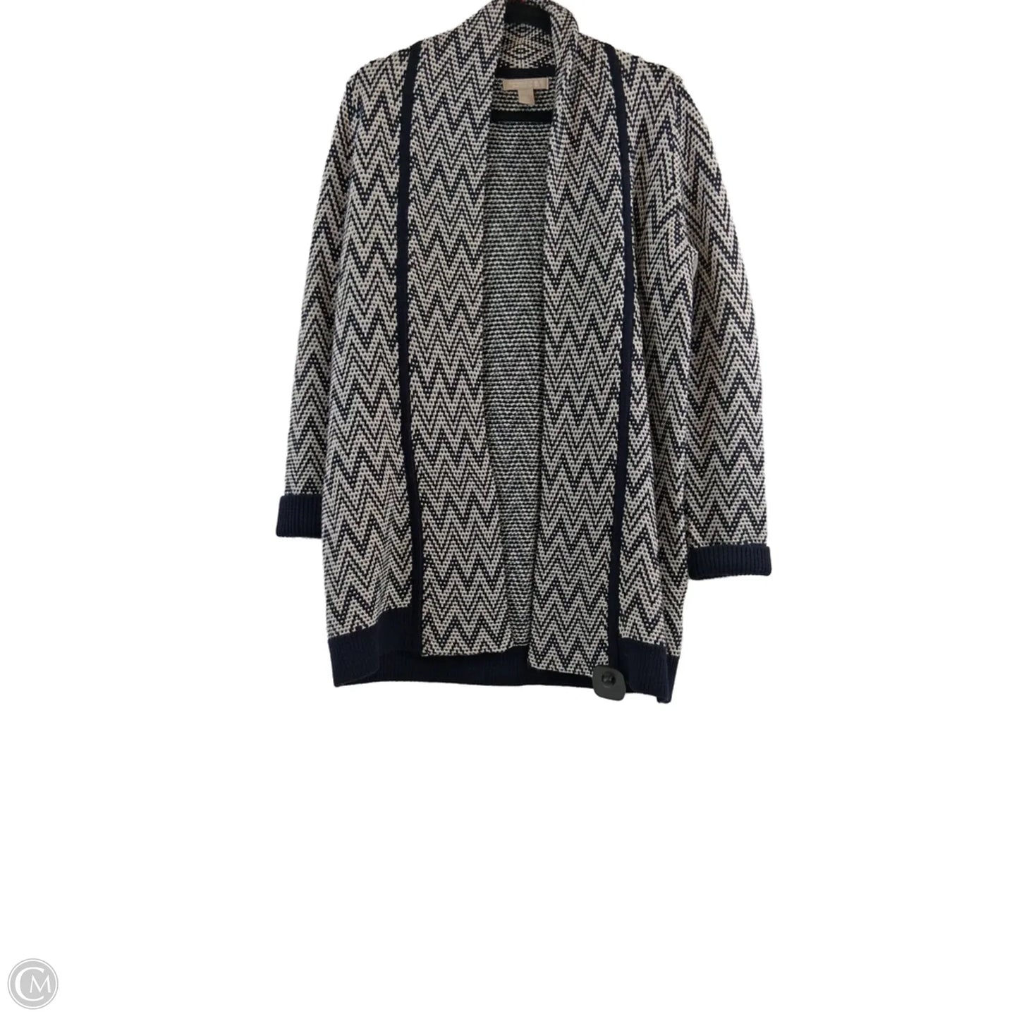 Sweater Cardigan By Banana Republic In Black & White, Size: M