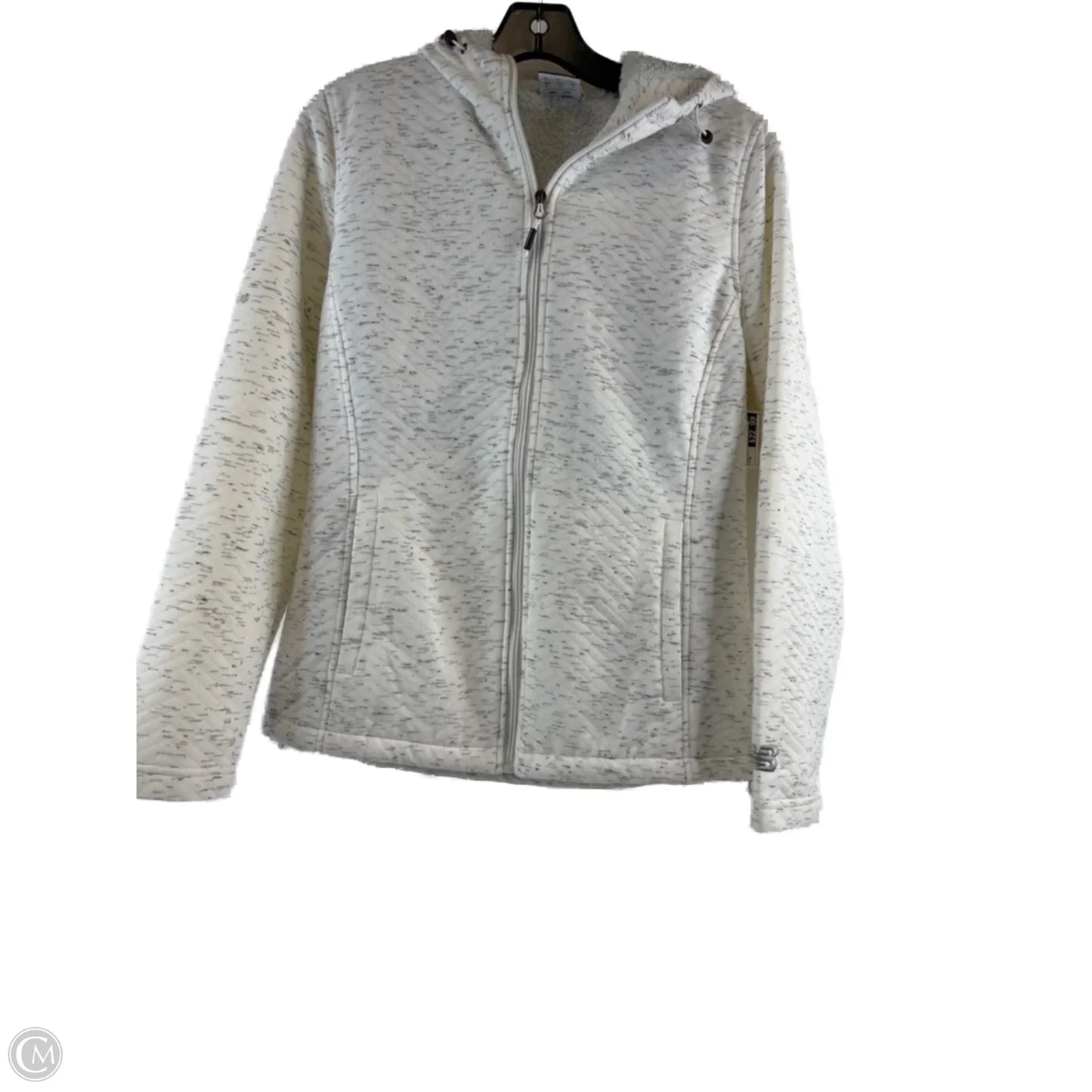 Athletic Jacket By New Balance In Grey & White, Size: M