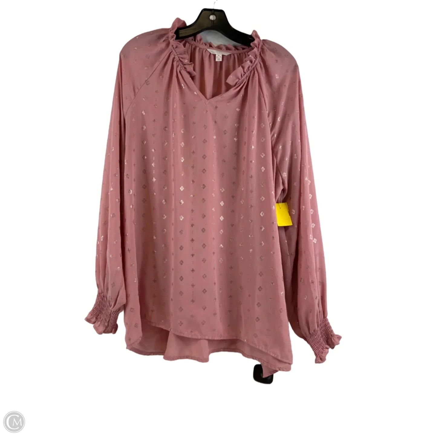 Top Long Sleeve By Time And Tru In Pink, Size: Xl