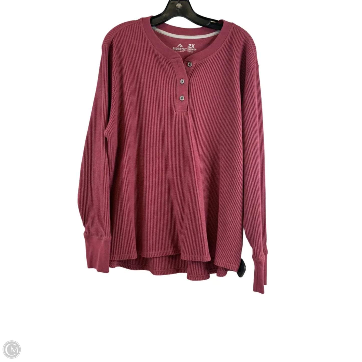 Top Long Sleeve By Clothes Mentor In Maroon, Size: 2x