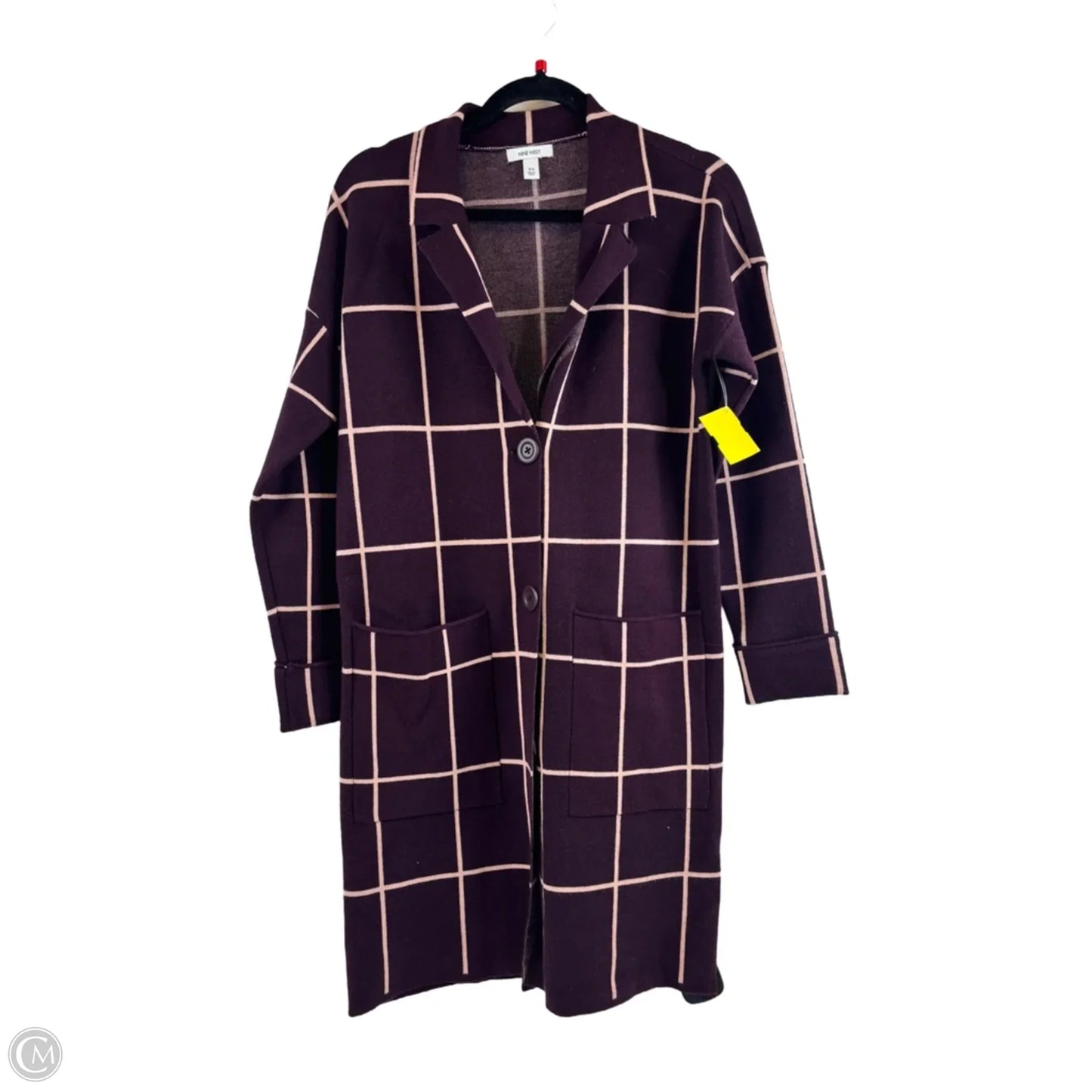 Sweater Cardigan By Nine West Apparel In Maroon, Size: Xs