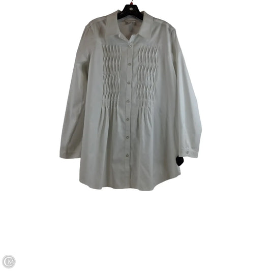 Top Long Sleeve By Chicos In White, Size: L