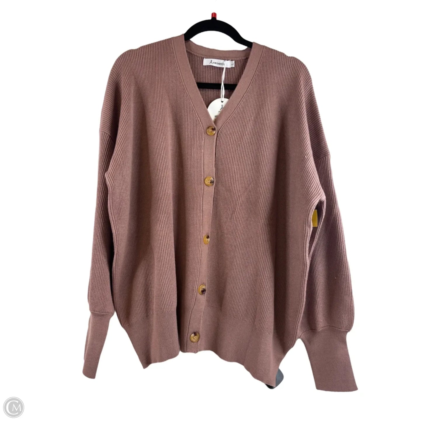 Sweater Cardigan By Clothes Mentor In Mauve, Size: L