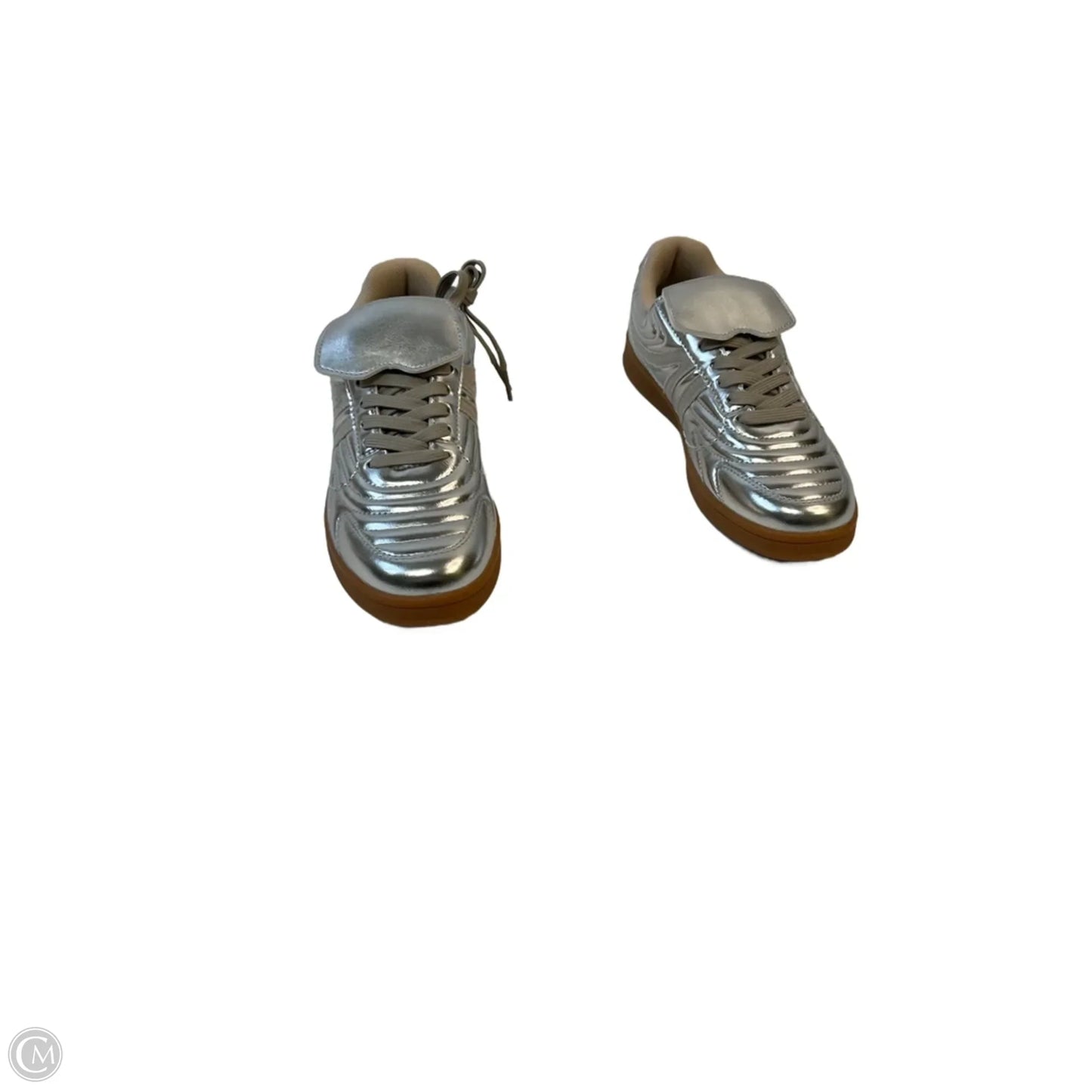 Shoes Sneakers By Steve Madden In Silver & Tan, Size: 6.5