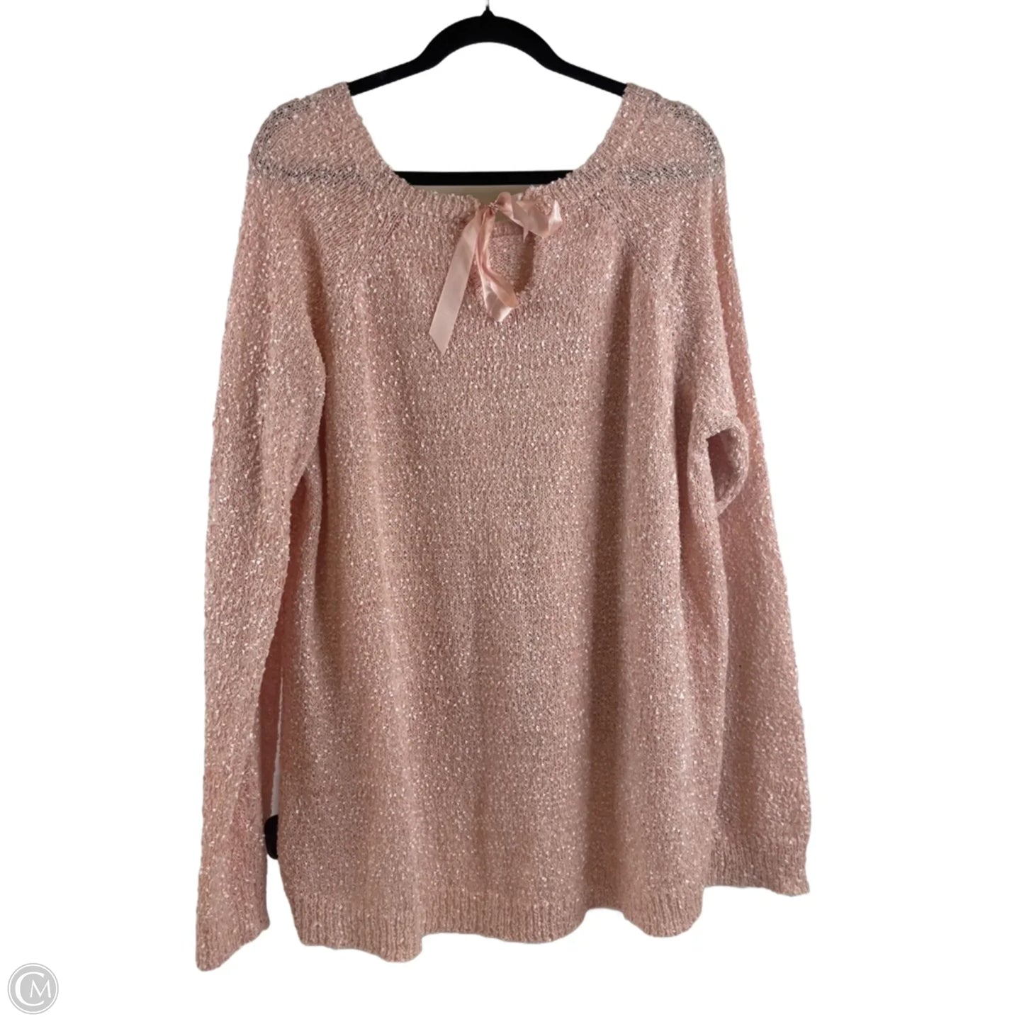 Sweater By Cato In Peach, Size: 3x