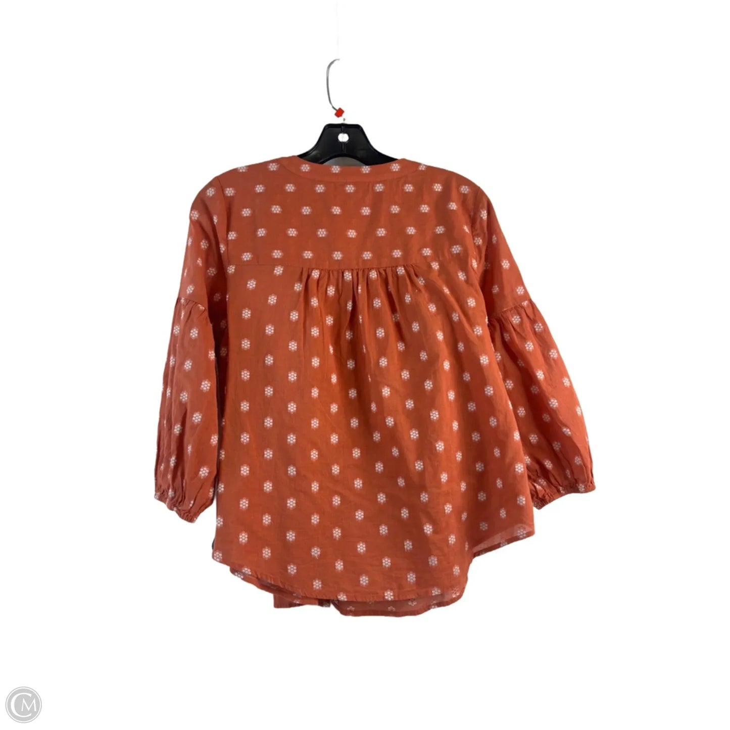 Top 3/4 Sleeve Basic By J. Jill In Orange & White, Size: Xs
