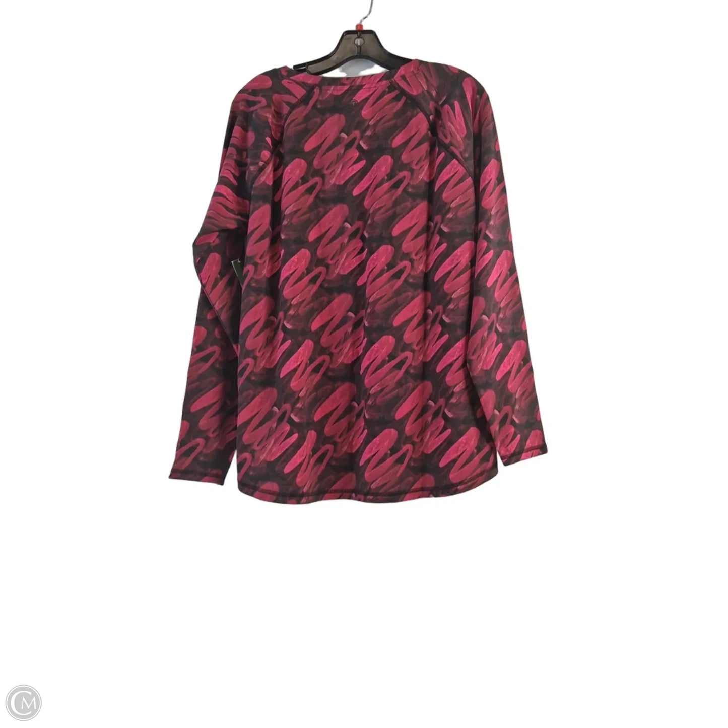 Athletic Top Long Sleeve Crewneck By Talbots In Black & Pink, Size: 1x