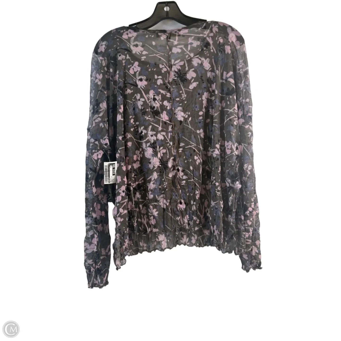 Top Long Sleeve By Habitat In Grey & Pink, Size: Xl