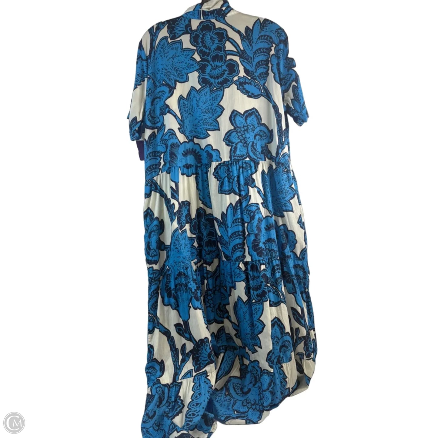 Dress Casual Maxi By Clothes Mentor In Blue & White, Size: L