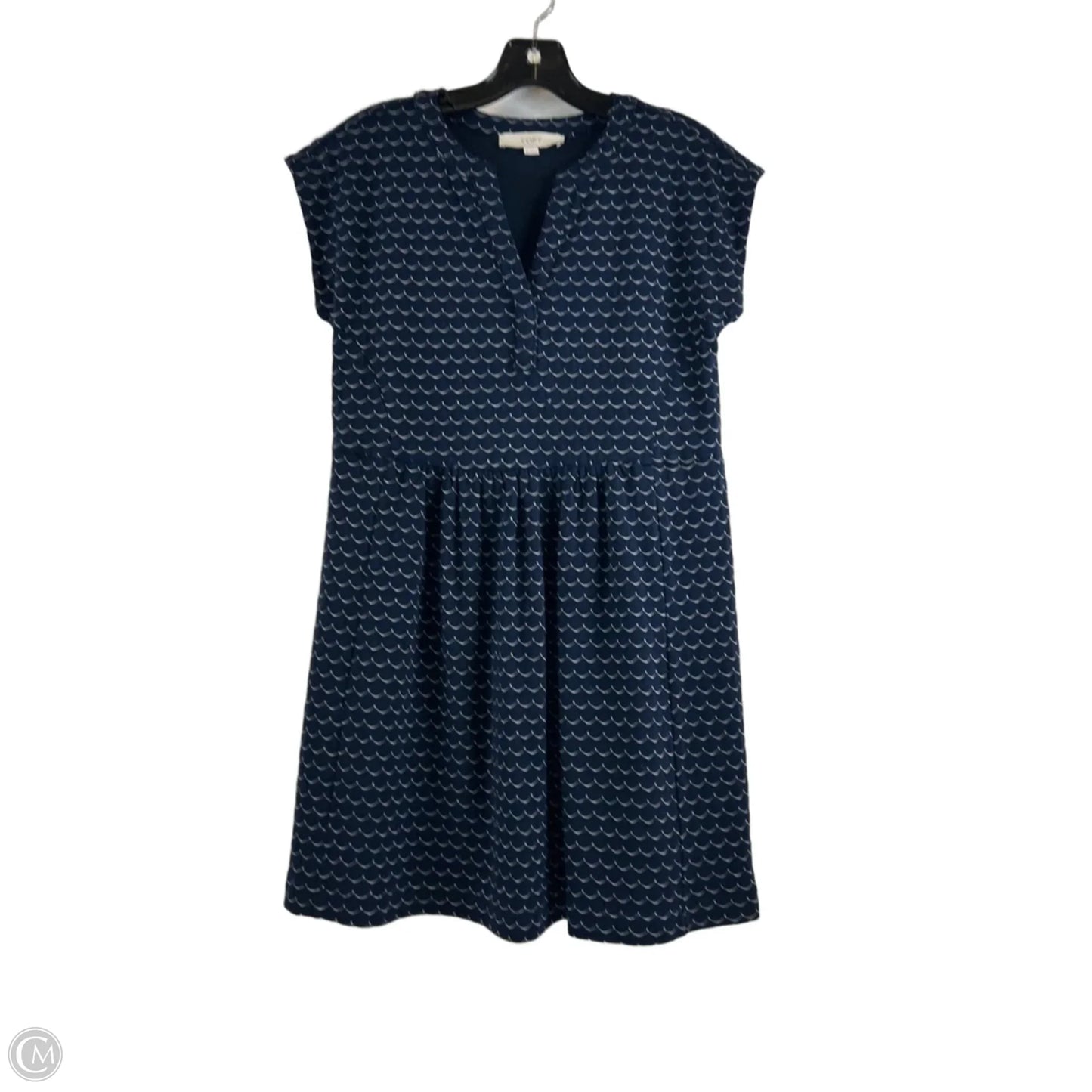 Dress Casual Midi By Loft In Blue & White, Size: S