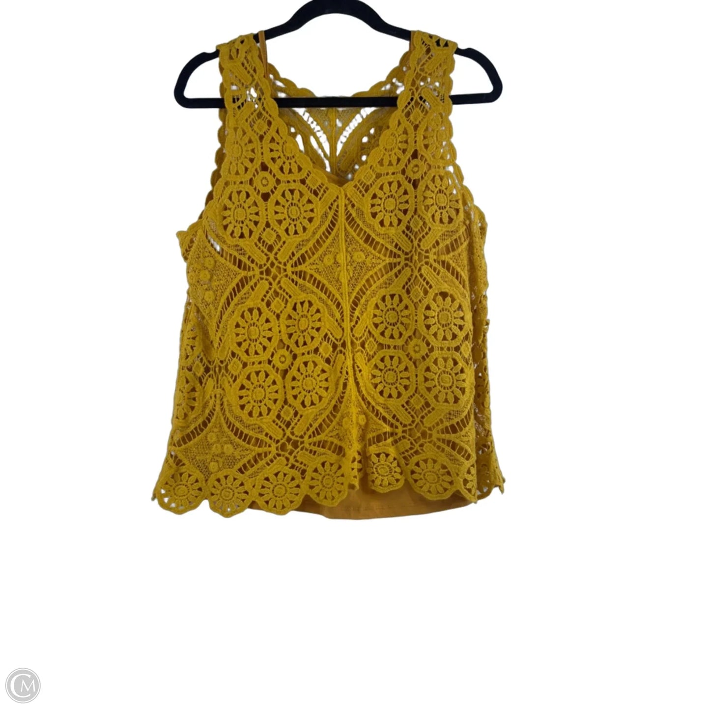 Top Sleeveless By Laundry In Yellow, Size: L