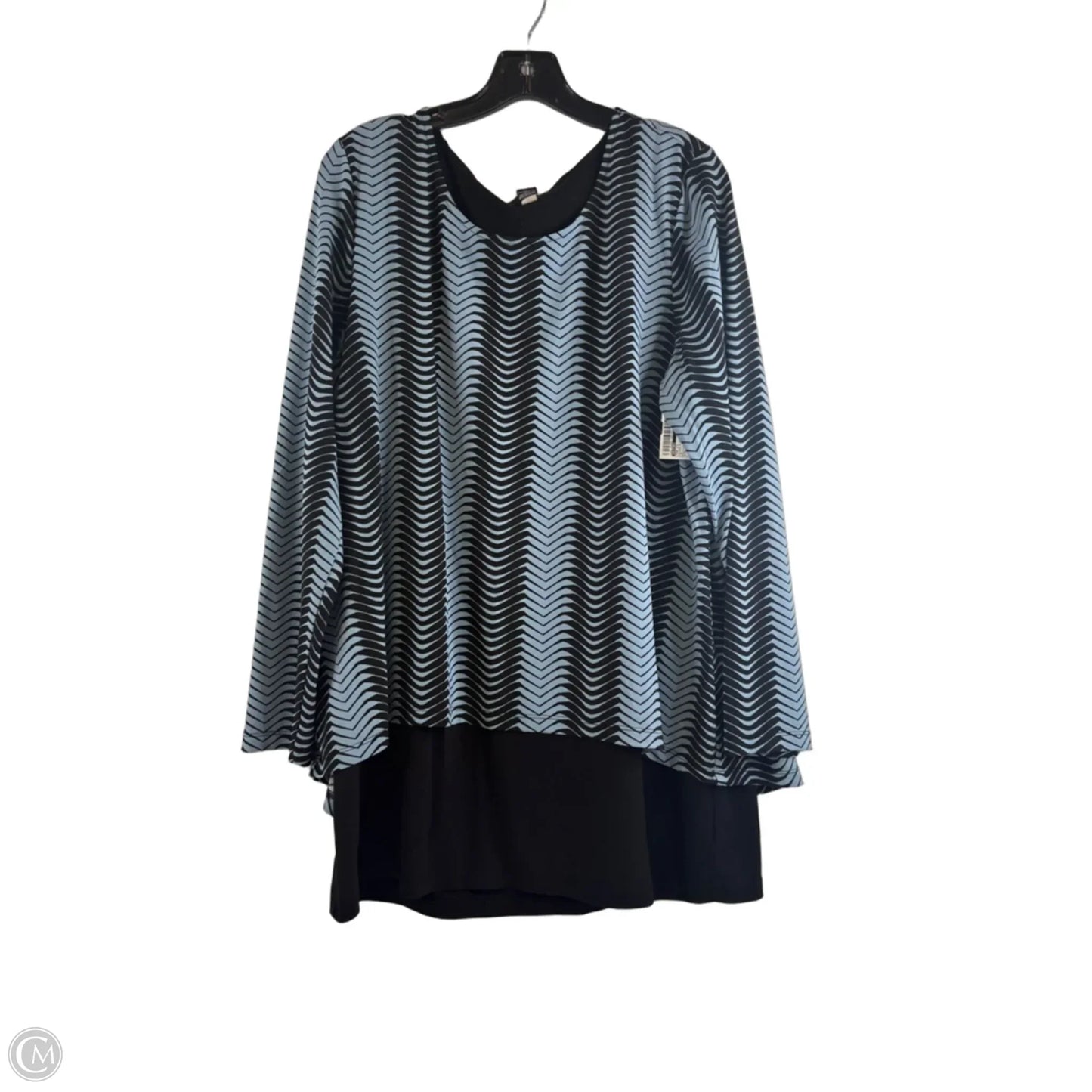 Top Long Sleeve By Alfani In Black & Blue, Size: Xl