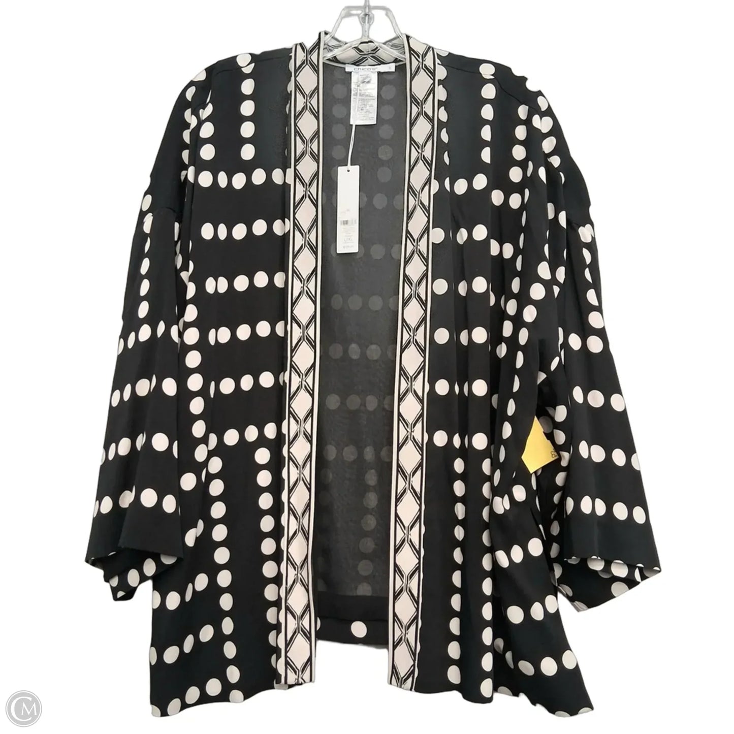 Cardigan By Chicos In Black & Cream, Size: Xl