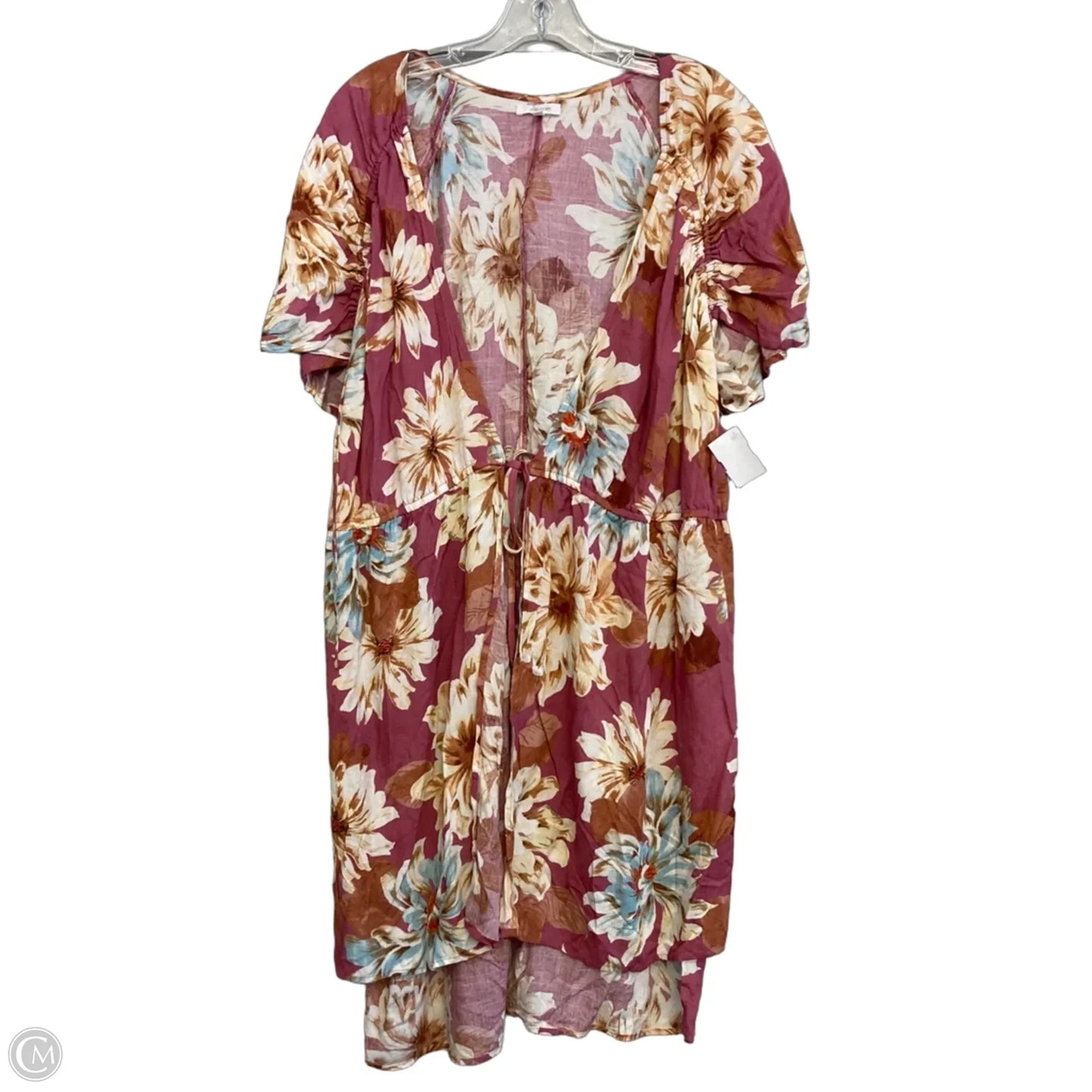 Top Short Sleeve By Maurices In Pink & Tan, Size: 1x