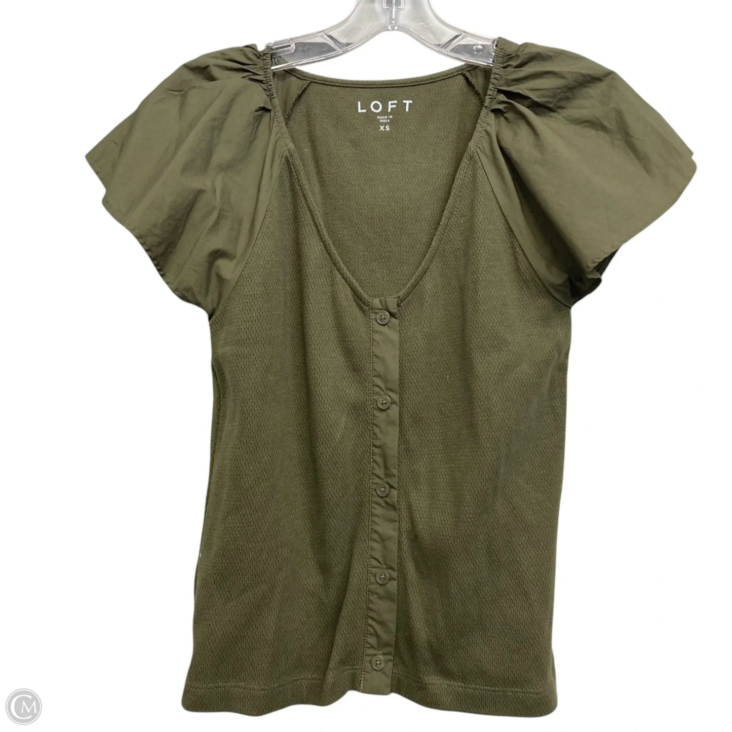 Top Short Sleeve By Loft In Green, Size: Xs