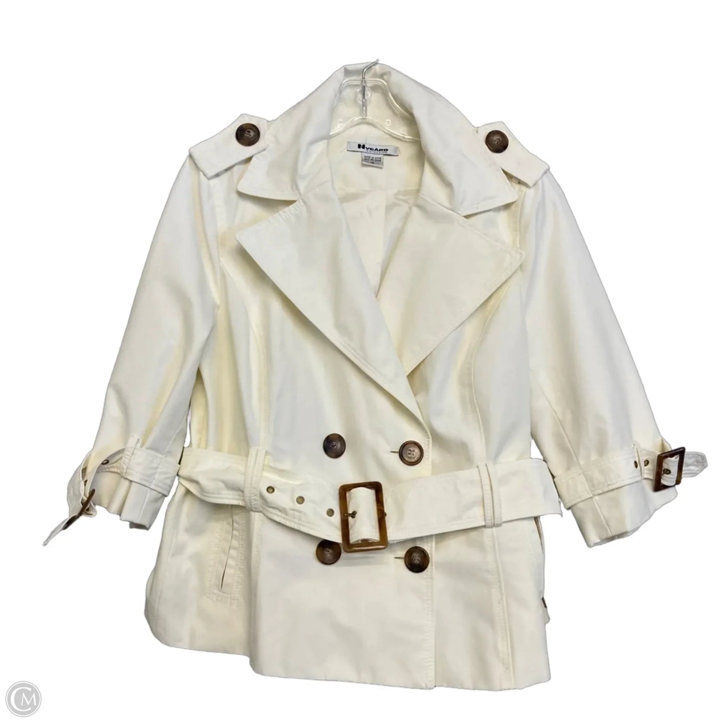 Coat Peacoat By Peter Nygard In Cream, Size: L