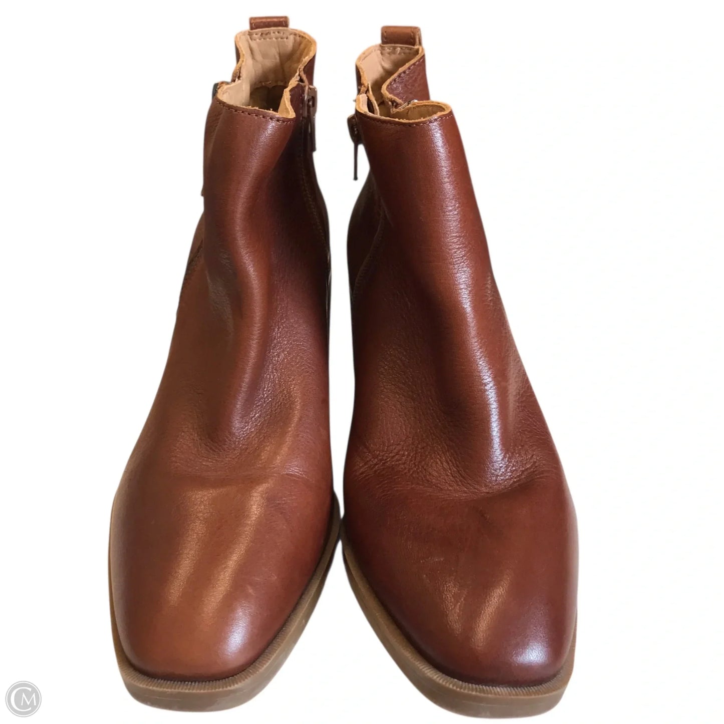 Boots Ankle Heels By Crown Vintage In Brown, Size: 9.5
