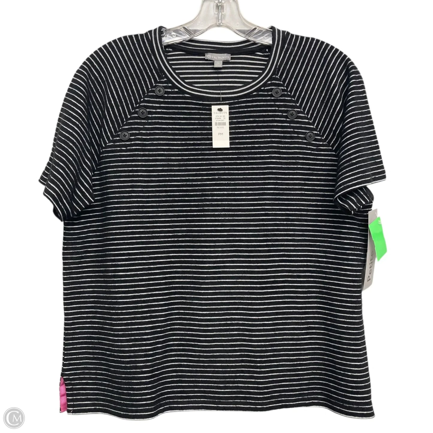 Top Short Sleeve By Talbots In Black, Size: Mp
