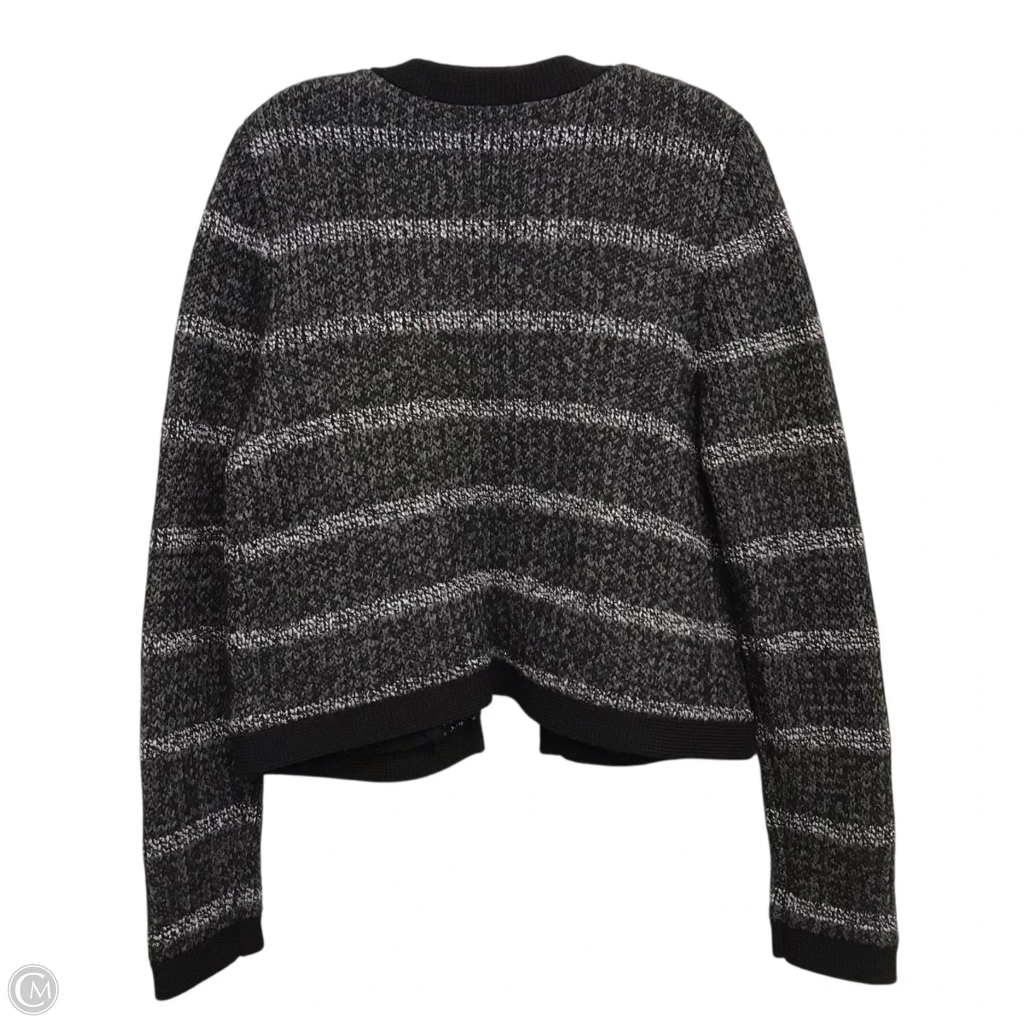 Sweater Cardigan By Banana Republic In Black & Grey, Size: M
