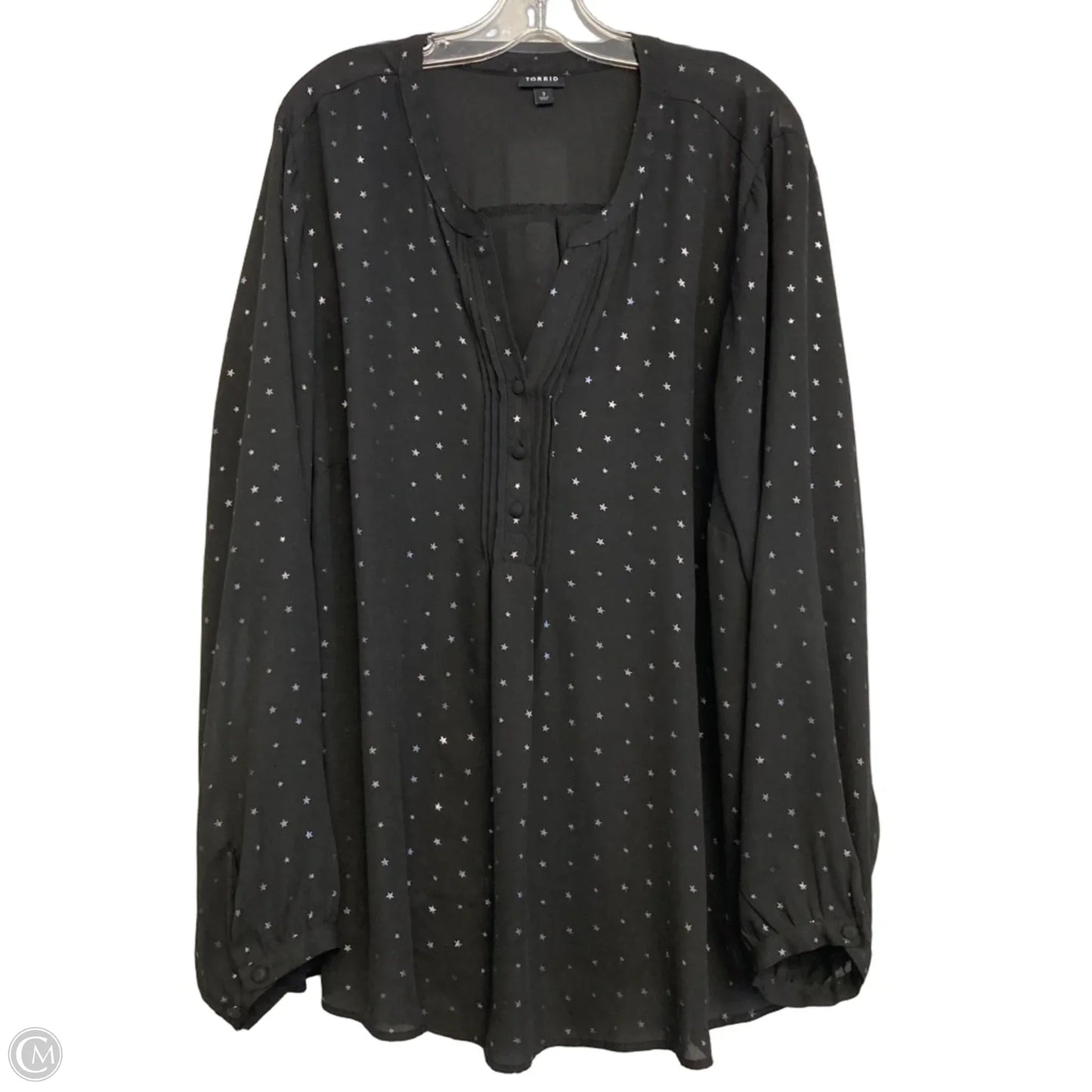 Top Long Sleeve By Torrid In Black & Silver, Size: 3x