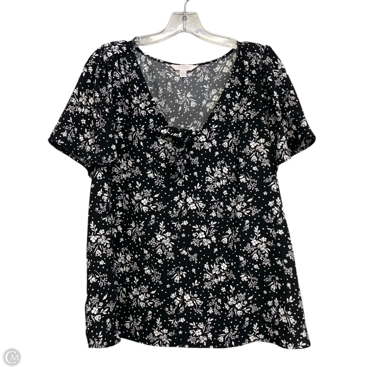 Top Short Sleeve By Lc Lauren Conrad In Black & White, Size: 1x