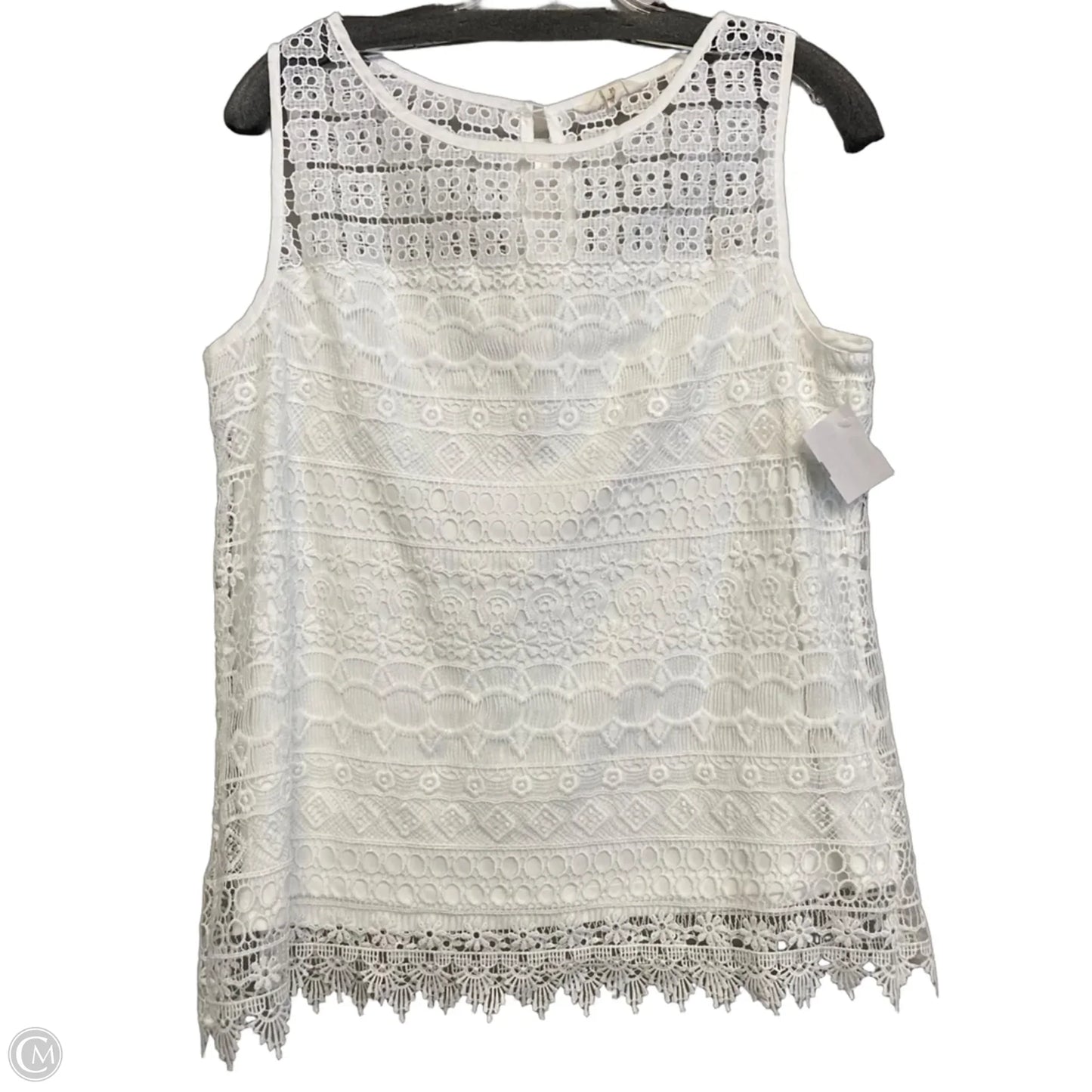 Top Sleeveless By Adiva In White, Size: M