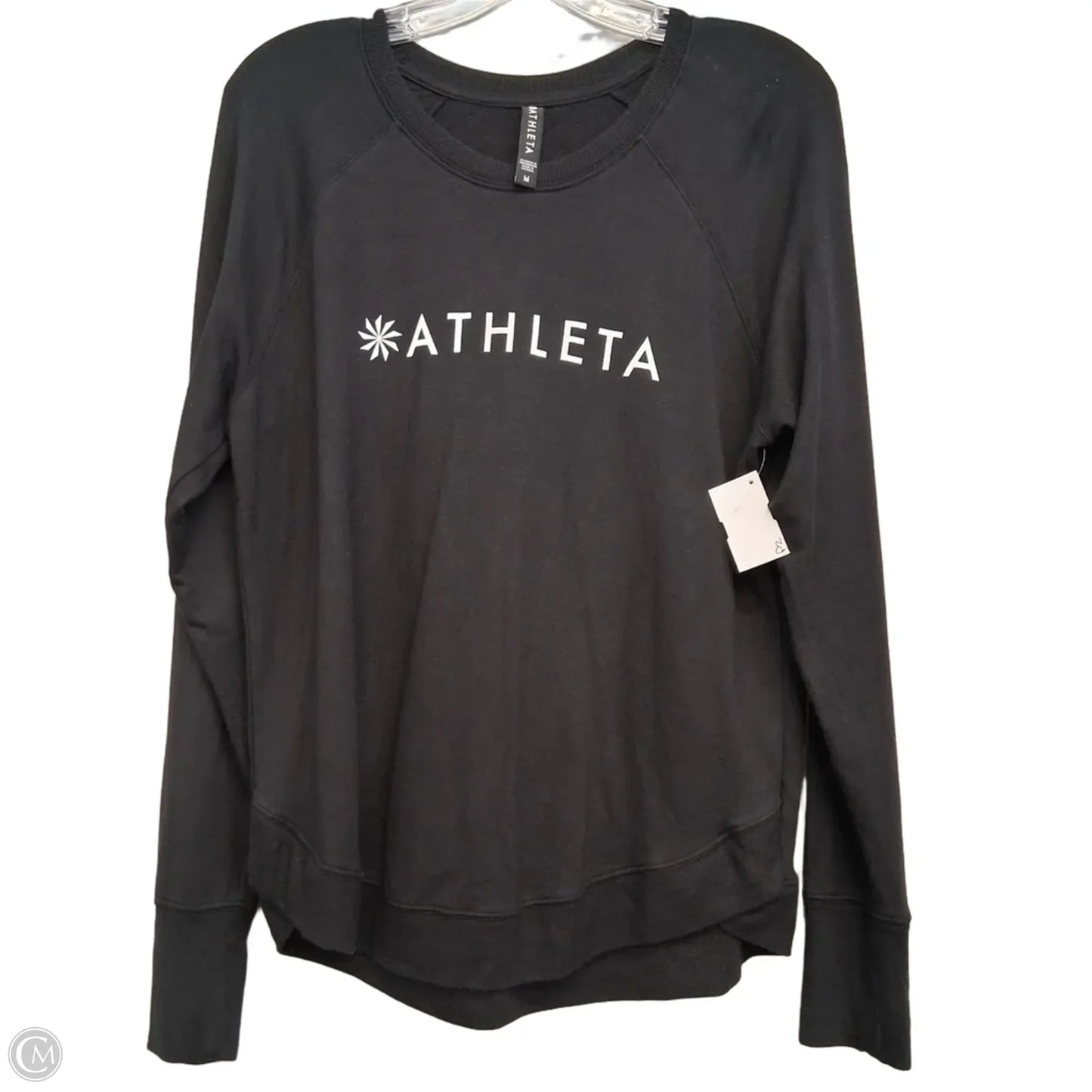 Athletic Top Long Sleeve Crewneck By Athleta In Black, Size: M
