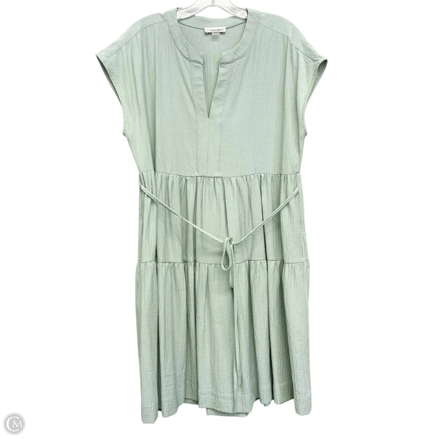 Dress Casual Midi By Calvin Klein In Green, Size: M