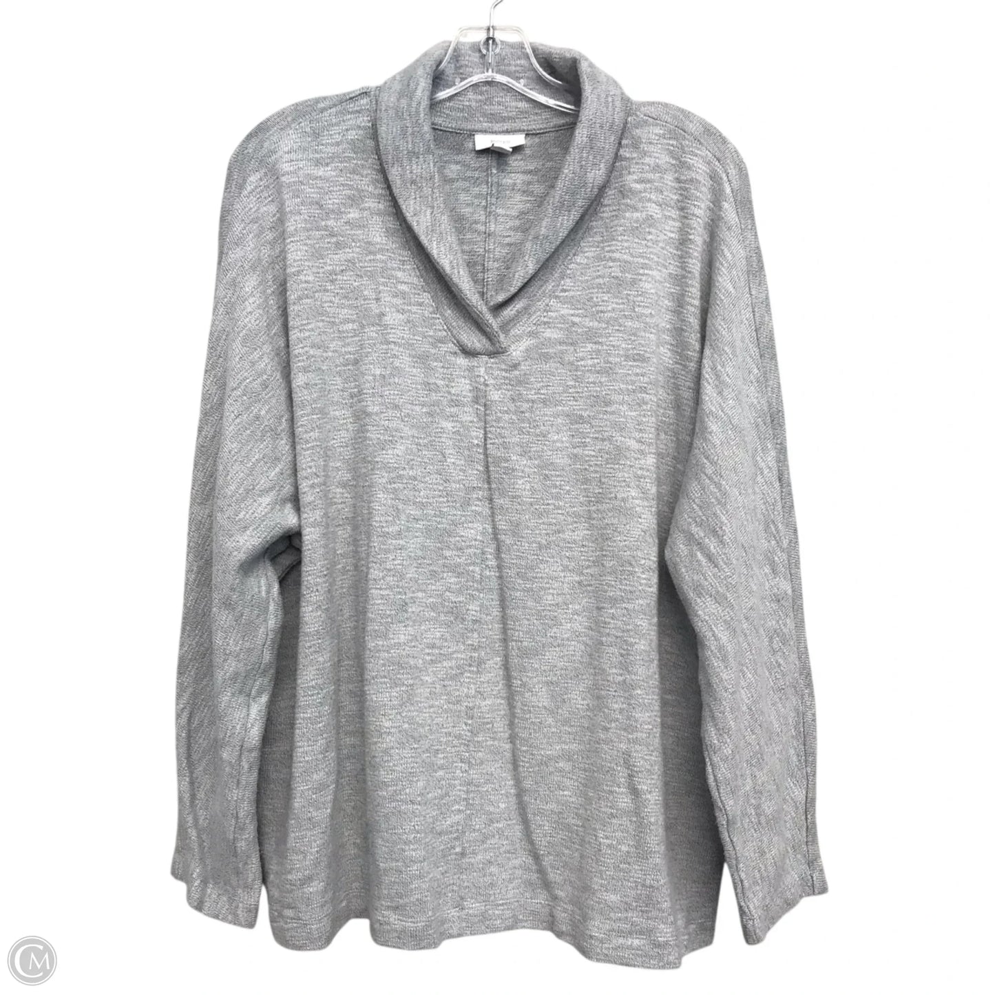 Top Long Sleeve By Pure Jill In Grey, Size: 2x