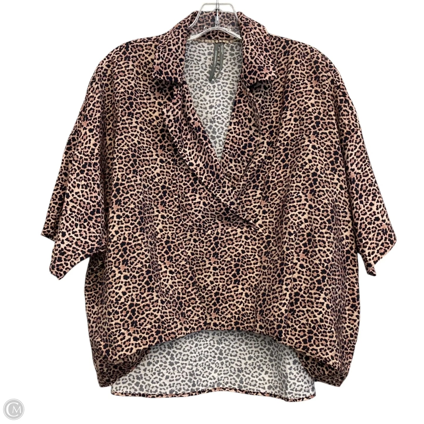 Top Short Sleeve By Anthropologie In Animal Print, Size: Xs