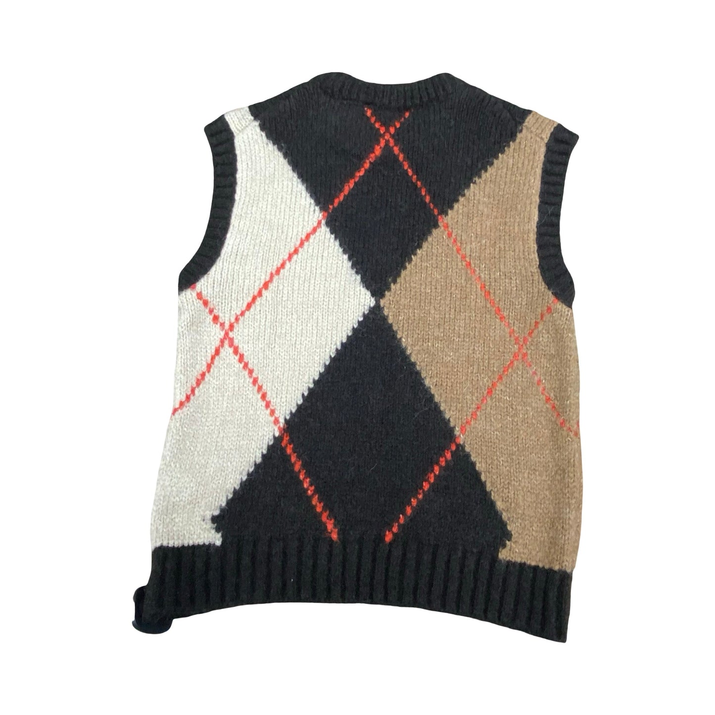 Vest Sweater By Zara In Brown & Tan, Size:S