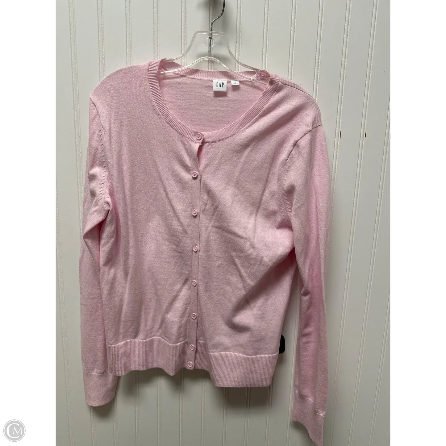 Sweater Cardigan By Gap In Pink, Size: L