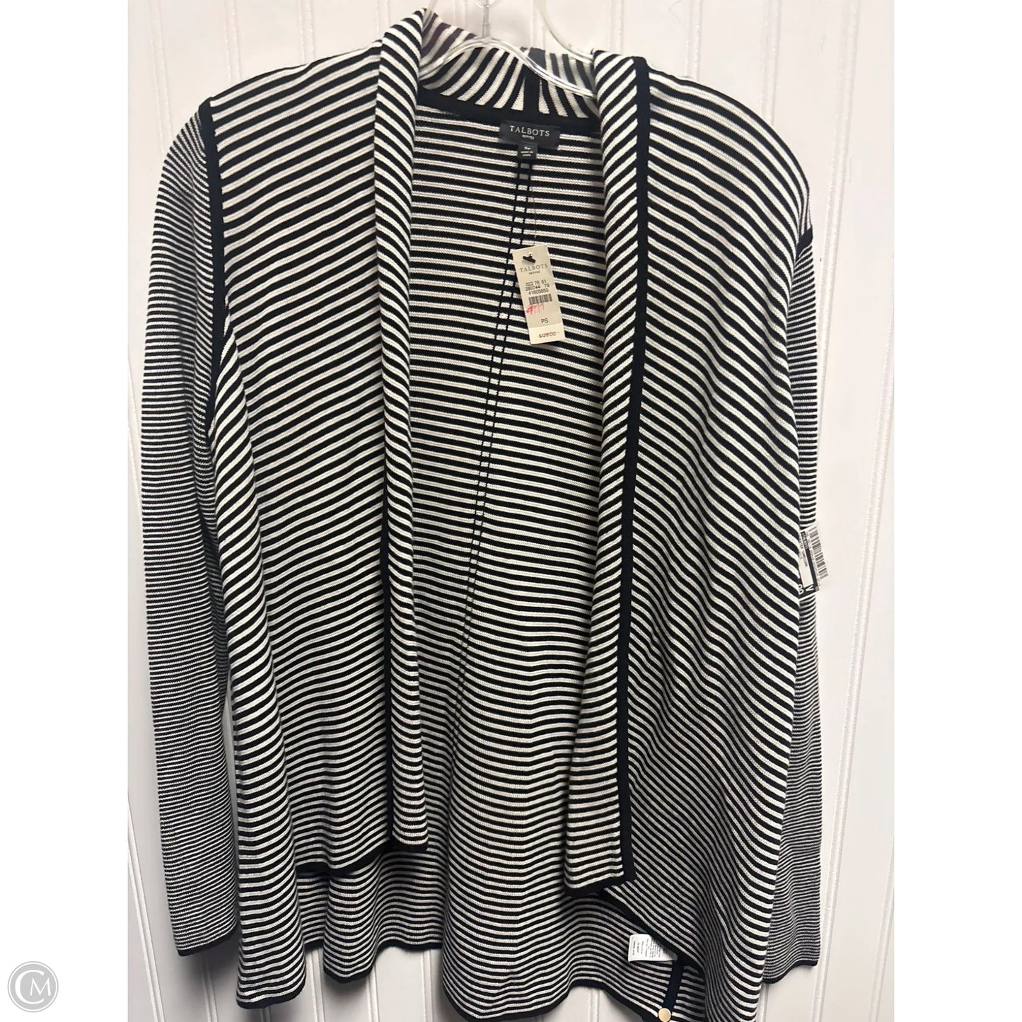 Sweater Cardigan By Talbots In Black & White, Size: Sp