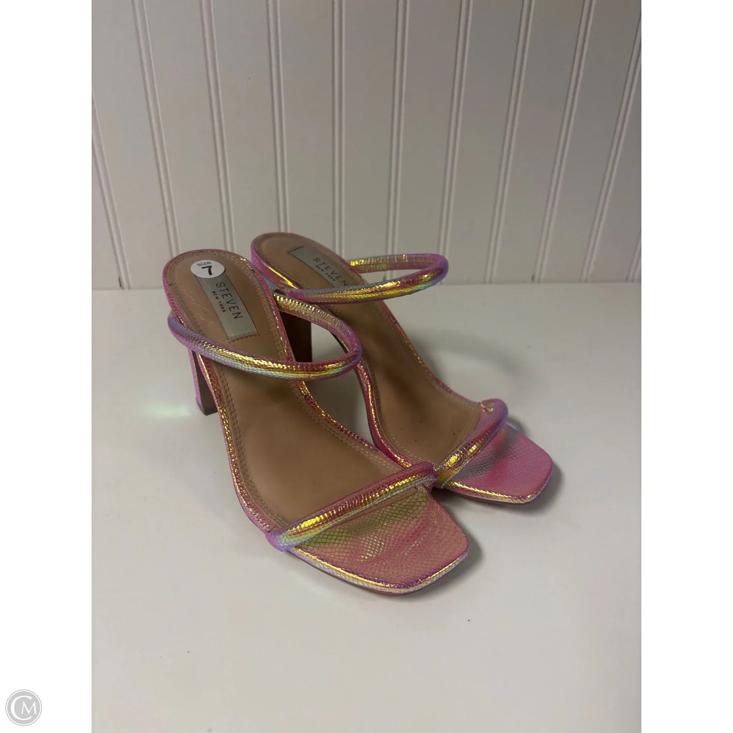 Sandals Heels Block By Steve Madden In Pink, Size: 7