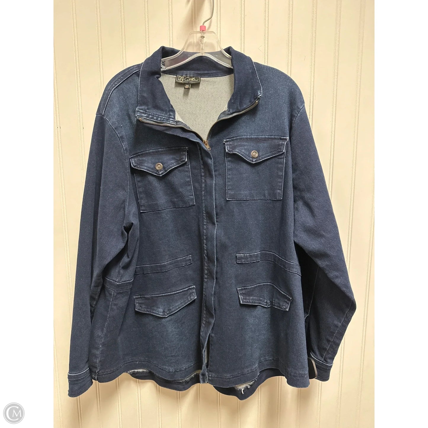 Jacket Denim By Dg2 In Blue Denim, Size: 1x