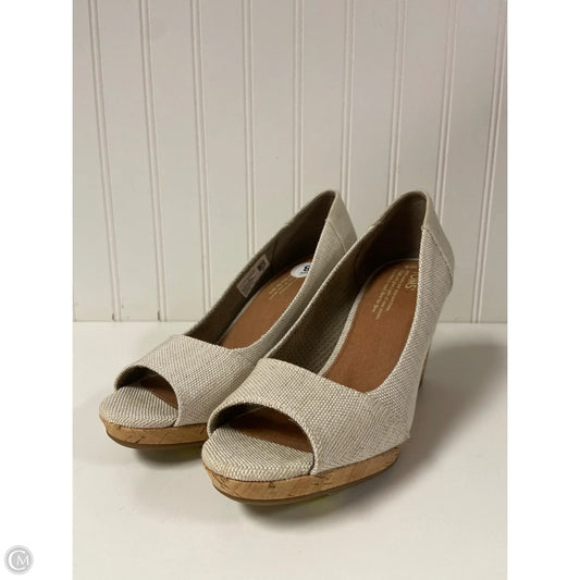 Shoes Heels Wedge By Toms In Beige, Size: 8