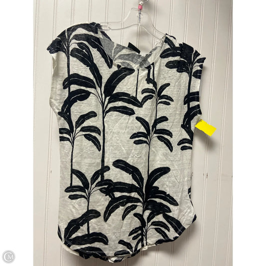 Top Short Sleeve By Tahari In Black & White, Size: M