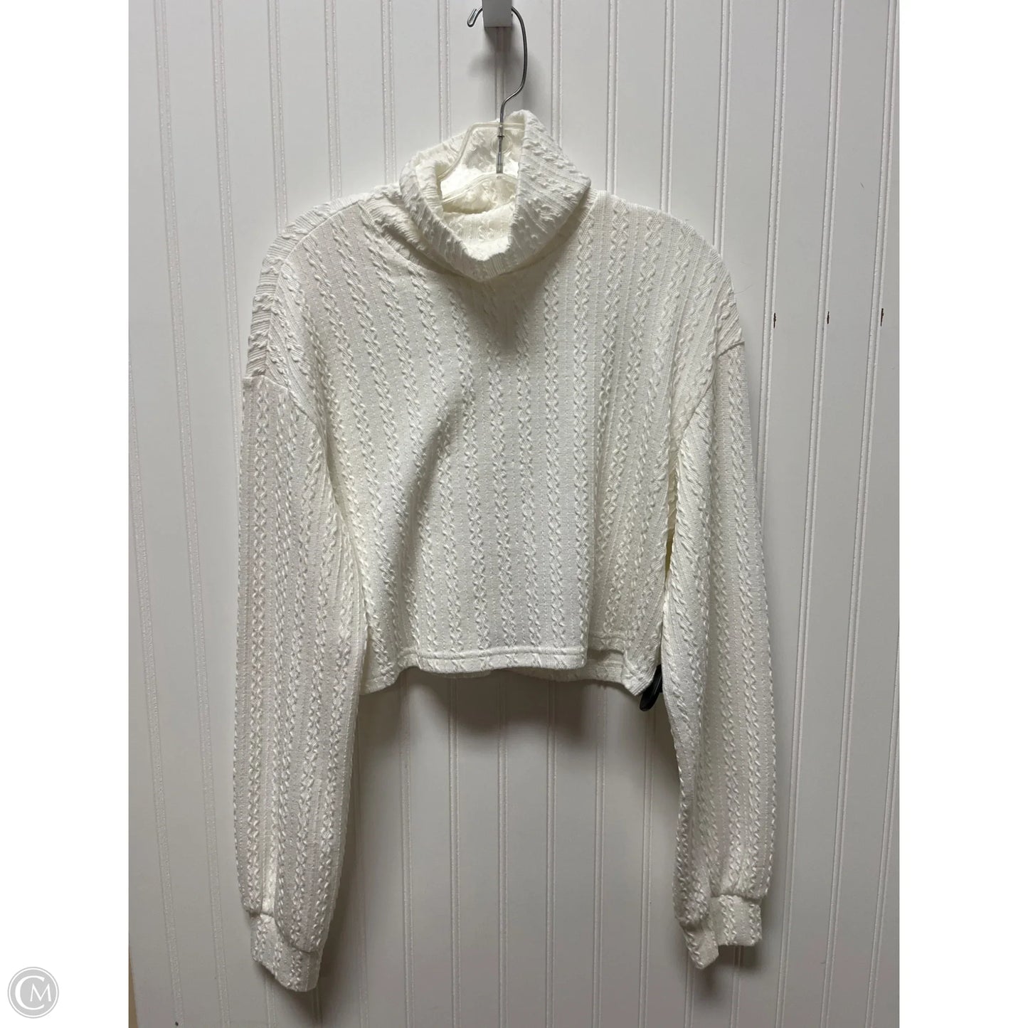 Top Long Sleeve By Shein In Ivory, Size: M