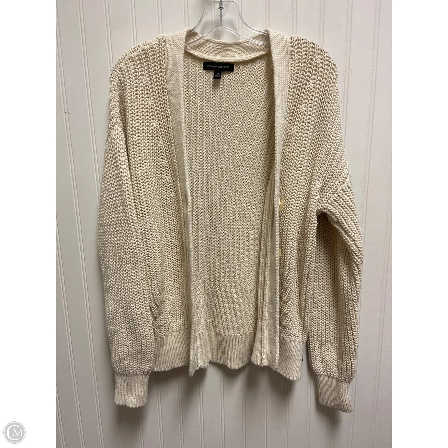 Sweater Cardigan By Banana Republic In Beige, Size: M
