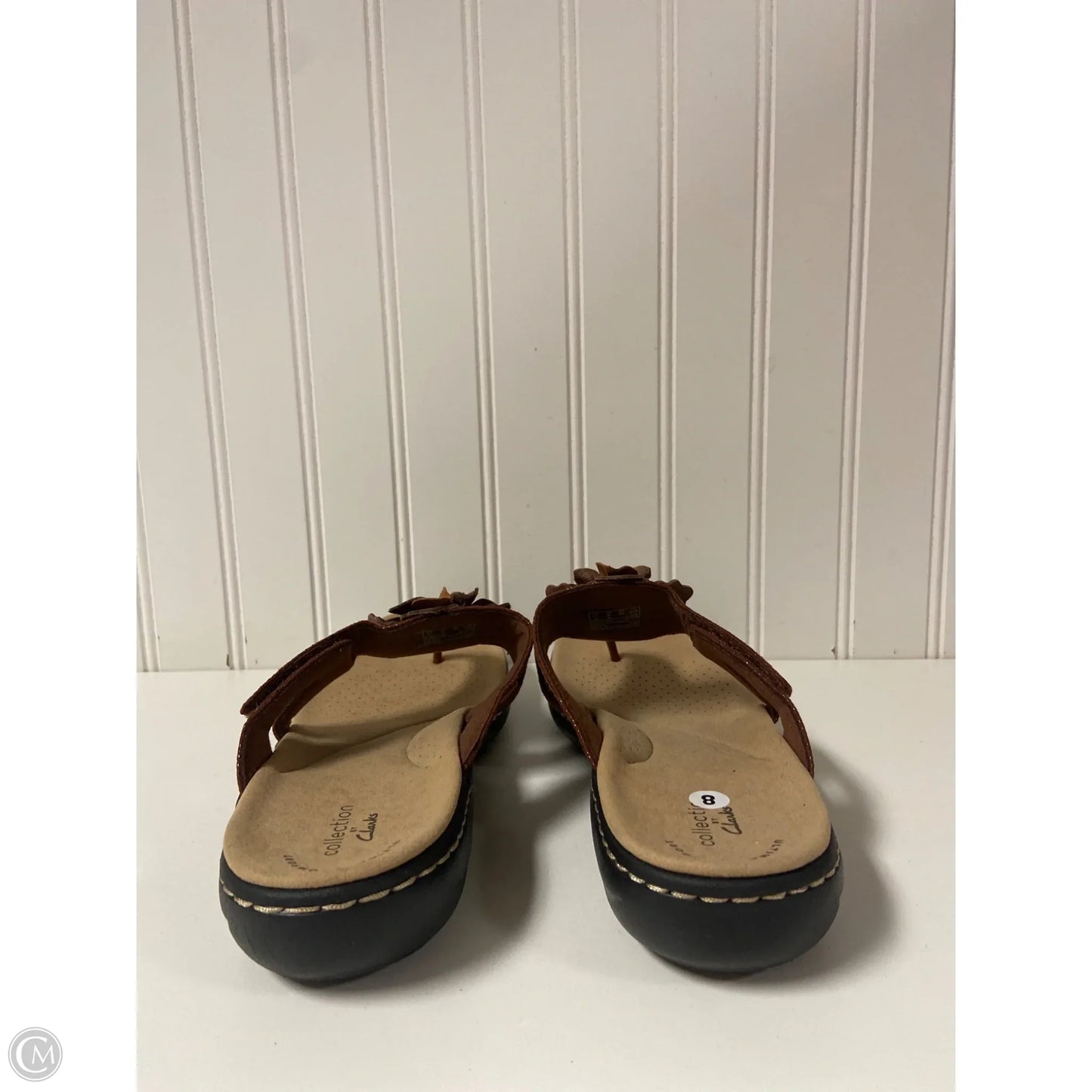 Sandals Flats By Clarks In Brown, Size: 8